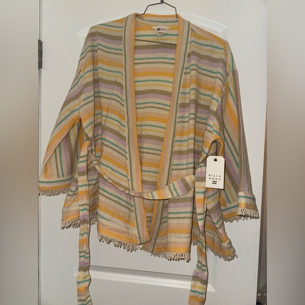 Billabong Women’s Multicolor Striped Kimono size small